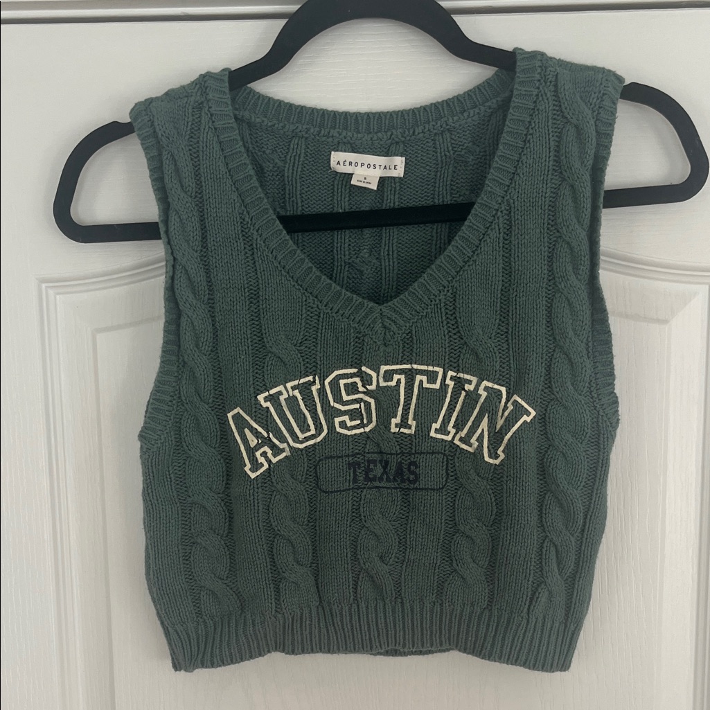 Aeropostale Austin Green VNeck Sweater Vest